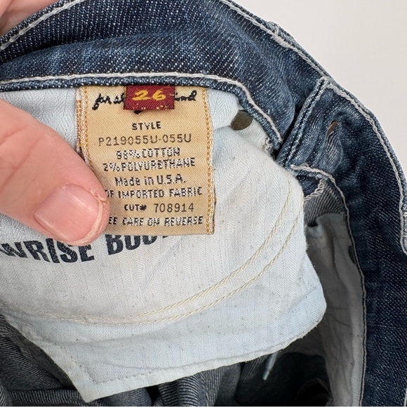 7 For All Mankind Y2K Dark Blue Lowrise Boot Cut Jeans Size 26 - Picture 6 of 6